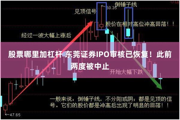 股票哪里加杠杆 东莞证券IPO审核已恢复！此前两度被中止