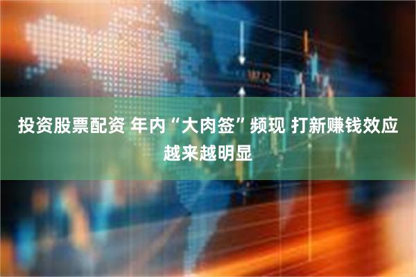 投资股票配资 年内“大肉签”频现 打新赚钱效应越来越明显