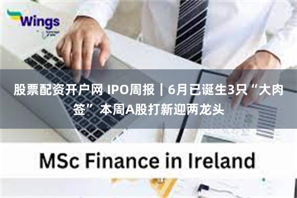 股票配资开户网 IPO周报｜6月已诞生3只“大肉签” 本周A股打新迎两龙头