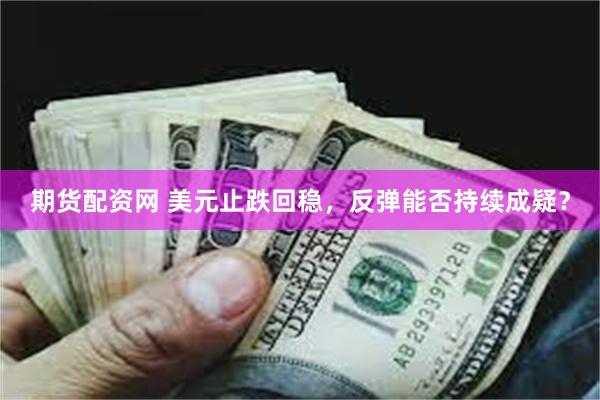期货配资网 美元止跌回稳，反弹能否持续成疑？