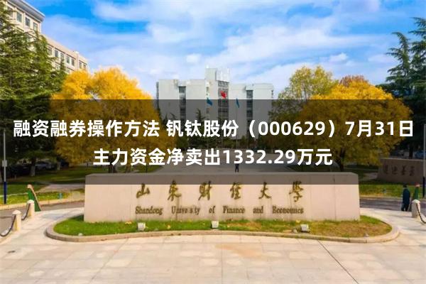 融资融券操作方法 钒钛股份（000629）7月31日主力资金净卖出1332.29万元