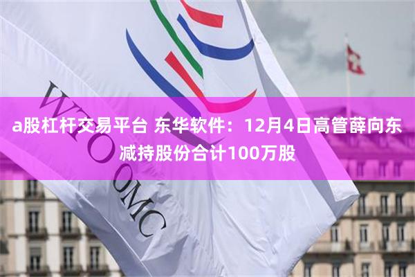 a股杠杆交易平台 东华软件：12月4日高管薛向东减持股份合计100万股