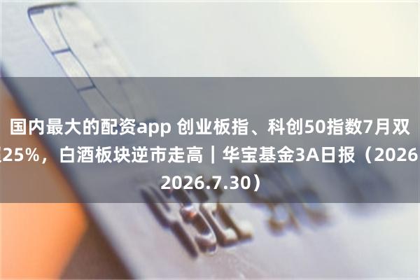 国内最大的配资app 创业板指、科创50指数7月双双跌超25%，白酒板块逆市走高｜华宝基金3A日报（2026.7.30）
