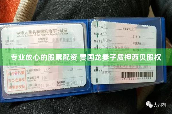 专业放心的股票配资 贾国龙妻子质押西贝股权