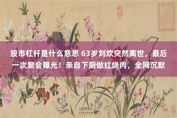股市杠杆是什么意思 63岁刘欢突然离世，最后一次聚会曝光！亲自下厨做红烧肉，全网沉默