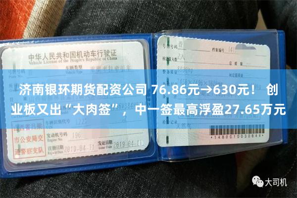 济南银环期货配资公司 76.86元→630元！ 创业板又出“大肉签”，中一签最高浮盈27.65万元