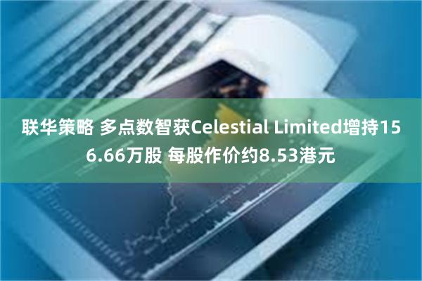 联华策略 多点数智获Celestial Limited增持156.66万股 每股作价约8.53港元