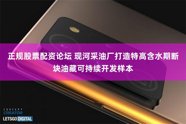 正规股票配资论坛 现河采油厂打造特高含水期断块油藏可持续开发样本